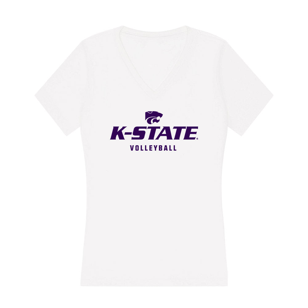 Kansas State - NCAA Women's Volleyball : Avery Stones - Women's V-Neck T-Shirt-0