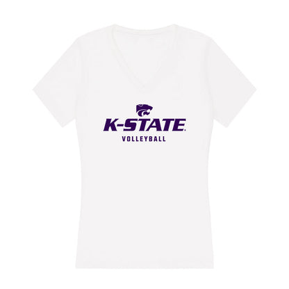 Kansas State - NCAA Women's Volleyball : Avery Stones - Women's V-Neck T-Shirt-0