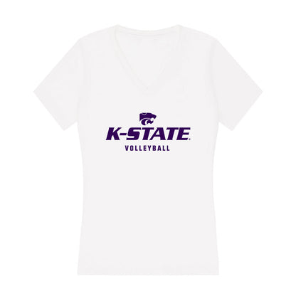 Kansas State - NCAA Women's Volleyball : Reagan Fox - Women's V-Neck T-Shirt-0
