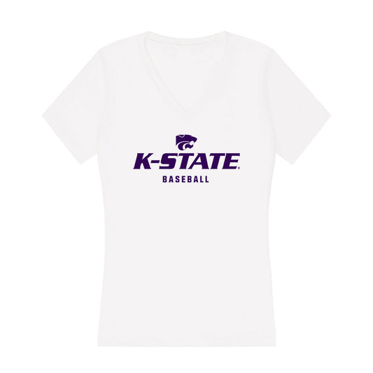 Kansas State - NCAA Baseball : Grant Gallagher - Women's V-Neck T-Shirt-0