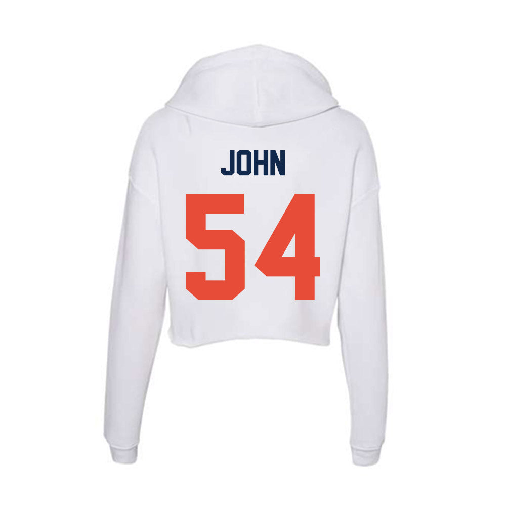 Illinois - NCAA Football : Demetrius John - Women's Crop Fleece Hoodie-1