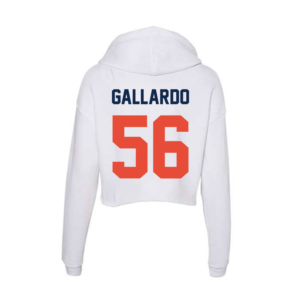 Illinois - NCAA Football : Guillermo Gallardo - Women's Crop Fleece Hoodie-1