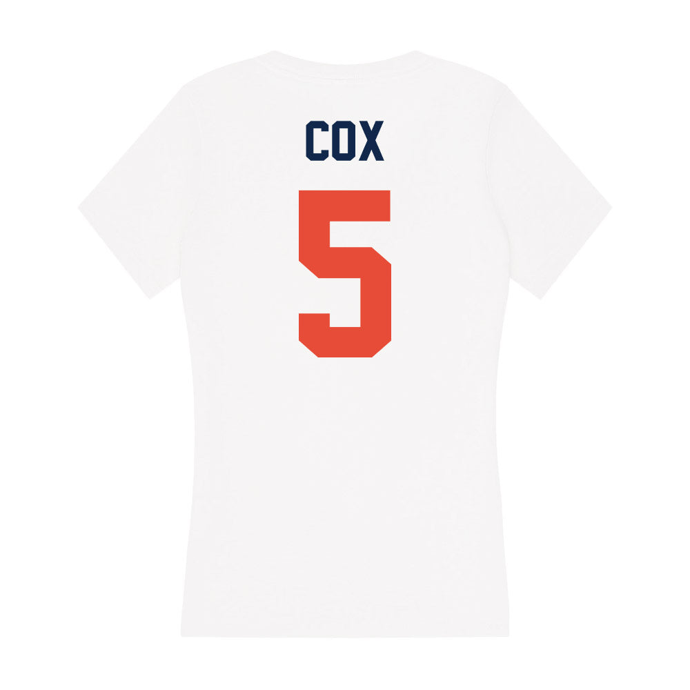 Illinois - NCAA Football : Torrie Cox - Women's V-Neck T-Shirt-1