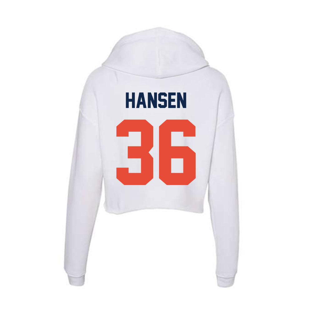 Illinois - NCAA Football : Lane Hansen - Women's Crop Fleece Hoodie-1