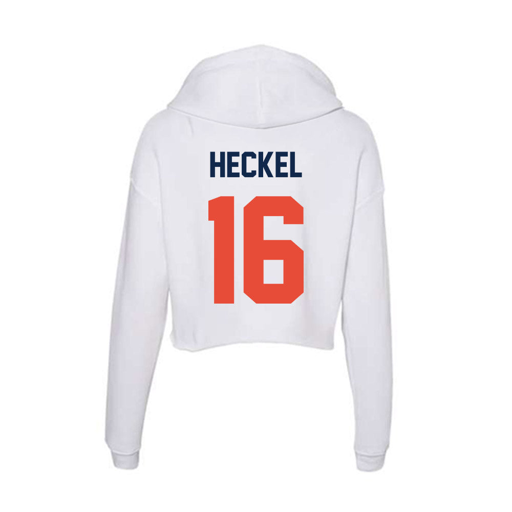 Illinois - NCAA Football : Tanner Heckel - Women's Crop Fleece Hoodie-1