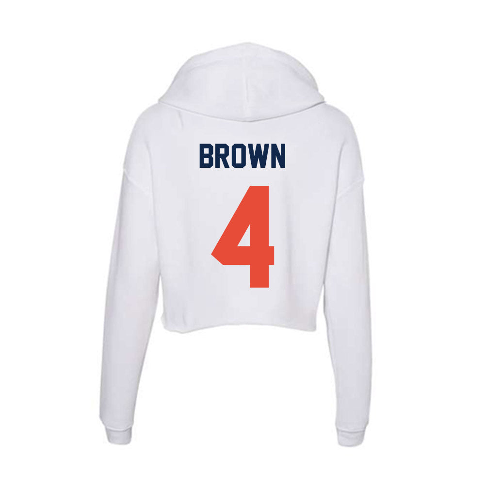 Illinois - NCAA Football : Daniel Brown - Women's Crop Fleece Hoodie-1