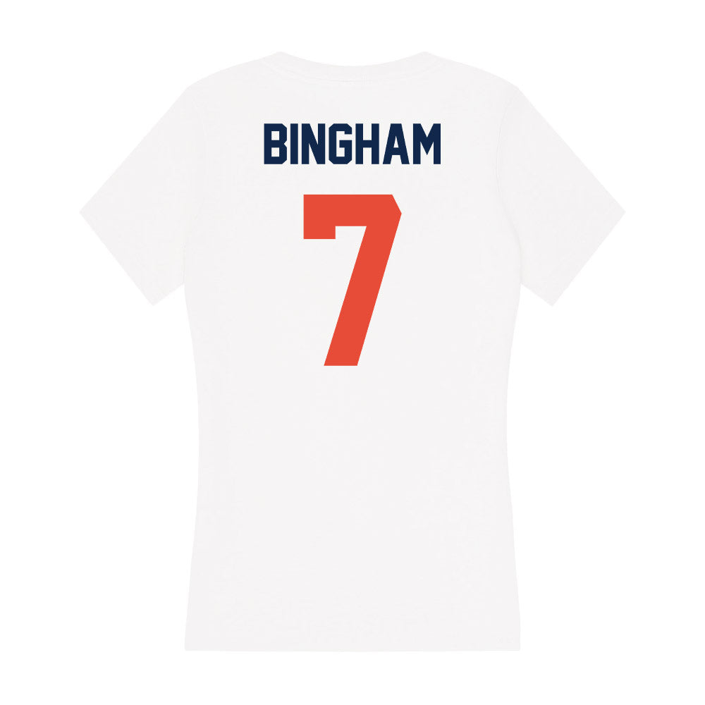 Illinois - NCAA Women's Volleyball : Sarah Bingham - Women's V-Neck T-Shirt-1