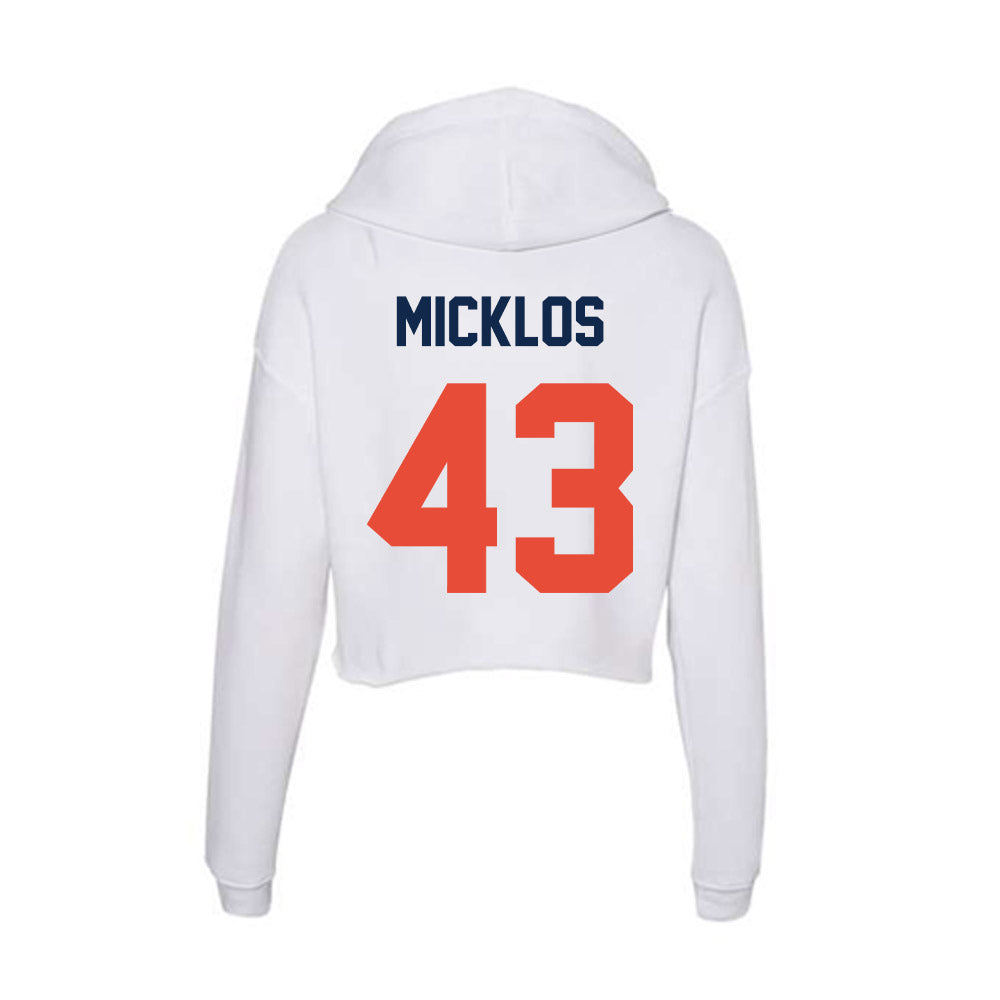 Illinois - NCAA Men's Gymnastics : Connor Micklos - Women's Crop Fleece Hoodie-1