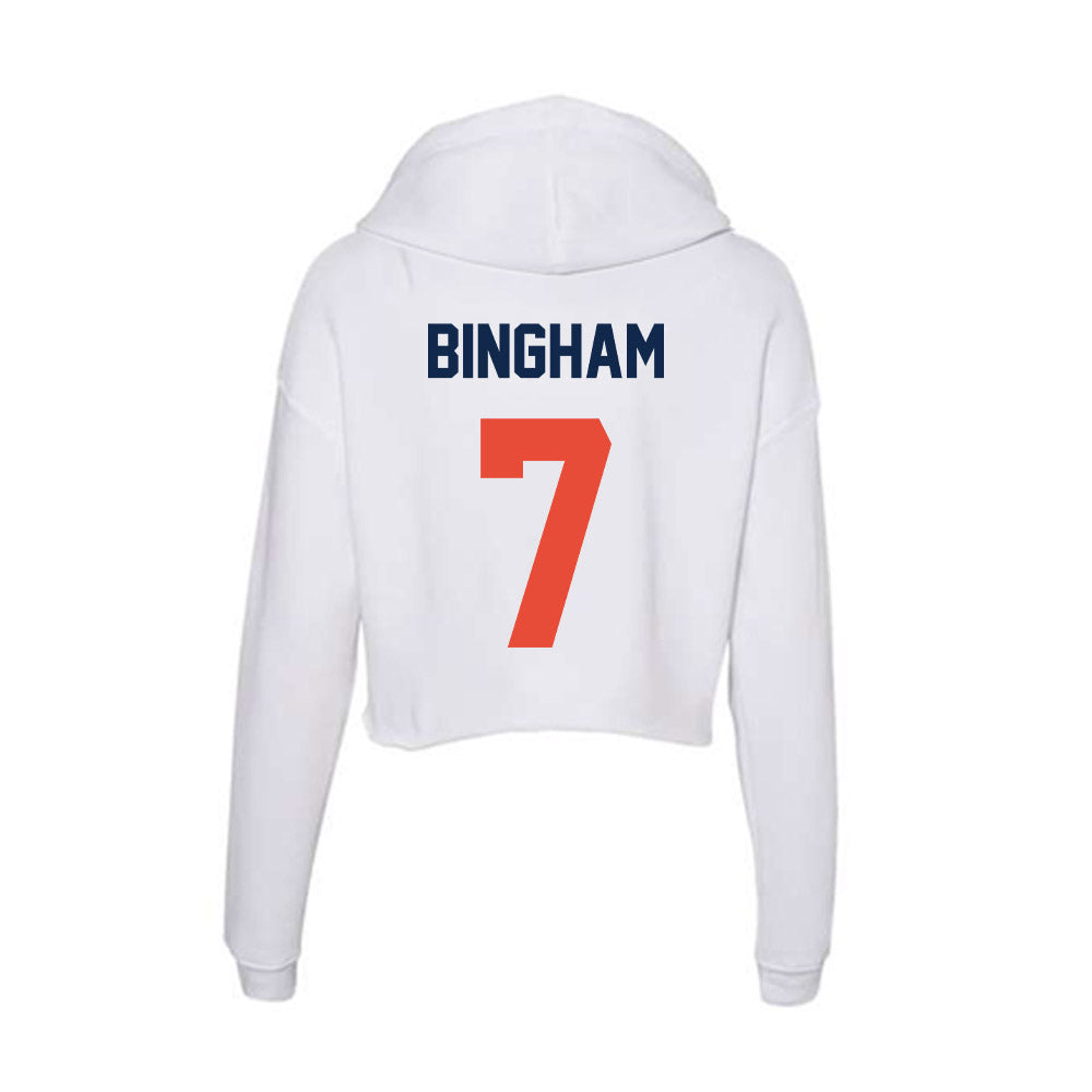 Illinois - NCAA Women's Volleyball : Sarah Bingham - Women's Crop Fleece Hoodie-1