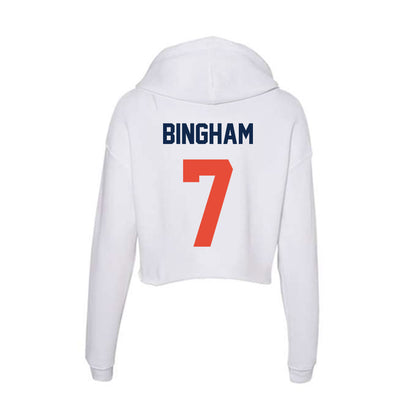 Illinois - NCAA Women's Volleyball : Sarah Bingham - Women's Crop Fleece Hoodie-1