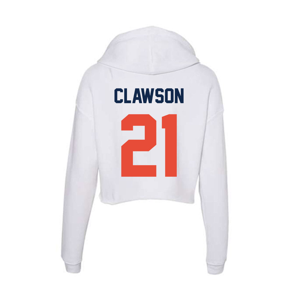 Illinois - NCAA Football : Ben Clawson - Women's Crop Fleece Hoodie-1