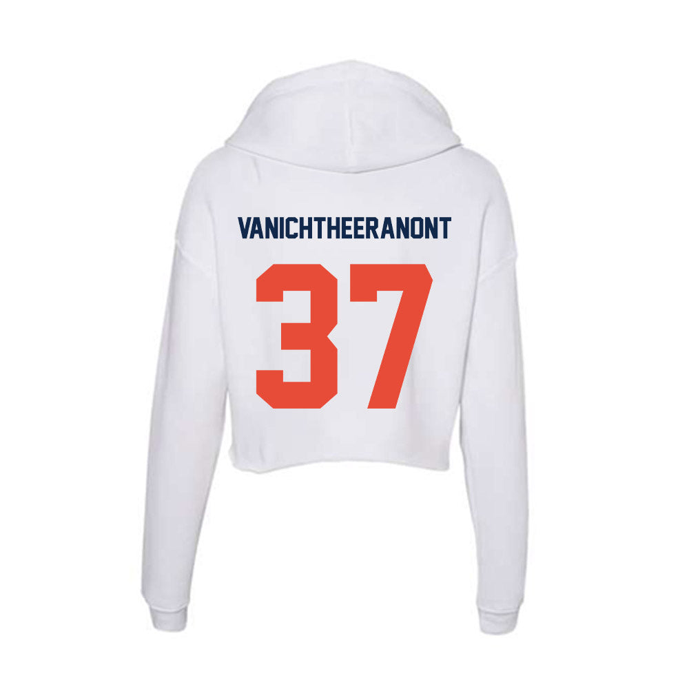 Illinois - NCAA Men's Gymnastics : Ryan Vanichtheeranont - Women's Crop Fleece Hoodie-1