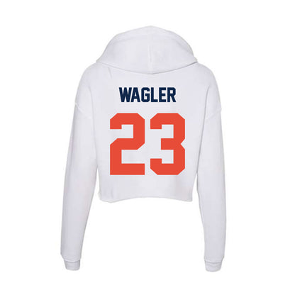 Illinois - NCAA Men's Basketball : Keaton Wagler - Women's Crop Fleece Hoodie-1