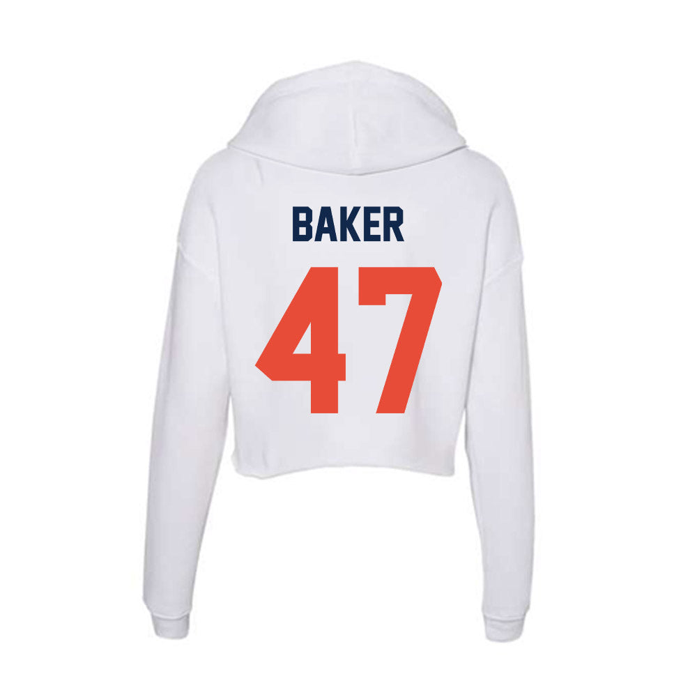 Illinois - NCAA Football : Easton Baker - Women's Crop Fleece Hoodie-1