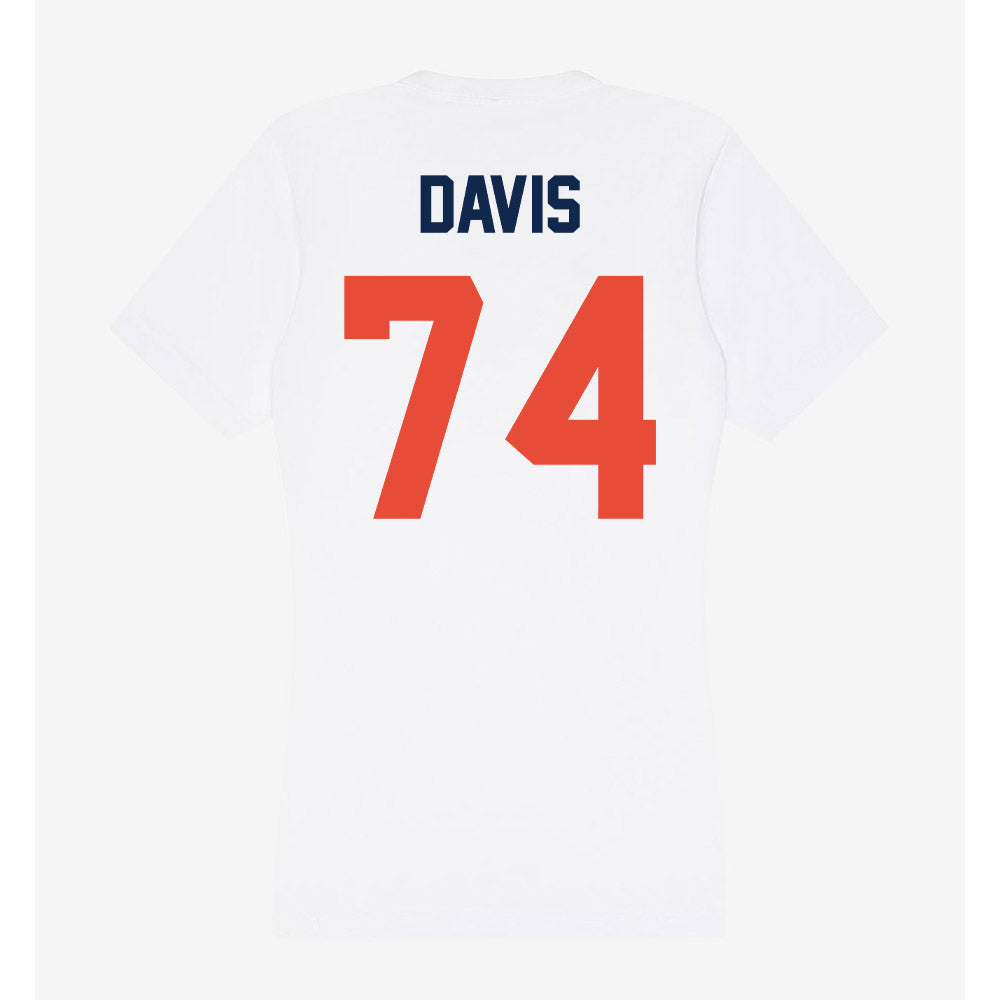 Illinois - NCAA Football : J.C. Davis - Women's V-Neck T-Shirt-1