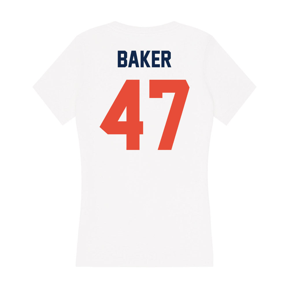 Illinois - NCAA Football : Easton Baker - Women's V-Neck T-Shirt-1