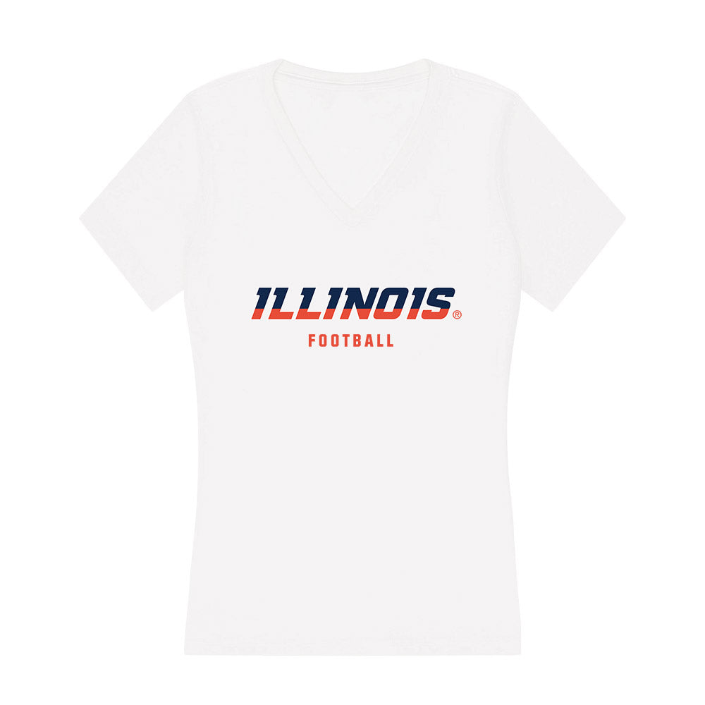 Illinois - NCAA Football : Lane Hansen - Women's V-Neck T-Shirt-0