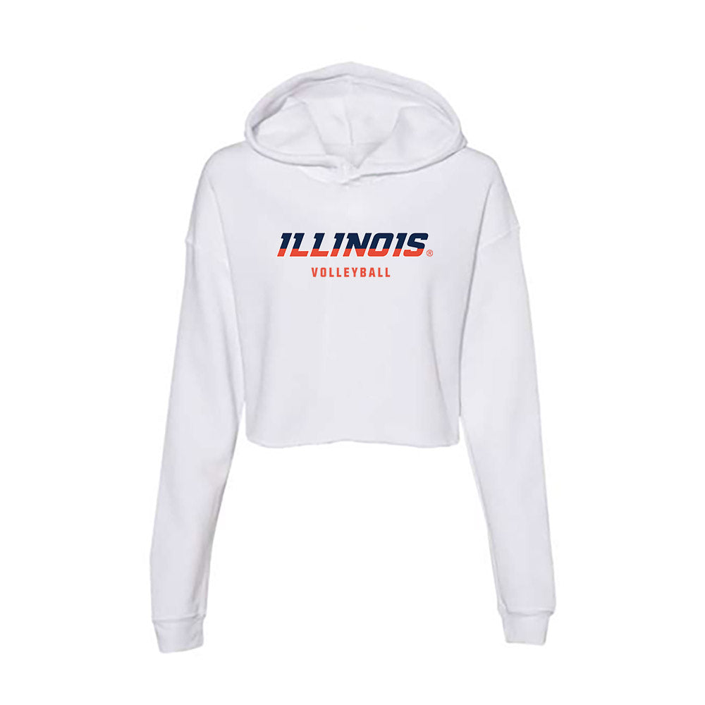 Illinois - NCAA Women's Volleyball : Sarah Bingham - Women's Crop Fleece Hoodie-0