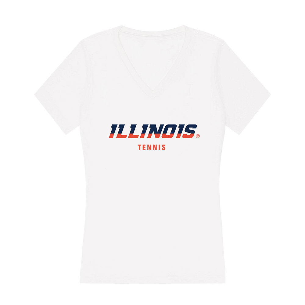 Illinois - NCAA Men's Tennis : Kenta Miyoshi - Women's V-Neck T-Shirt-0