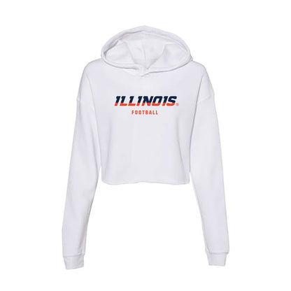 Illinois - NCAA Football : Lane Hansen - Women's Crop Fleece Hoodie-0