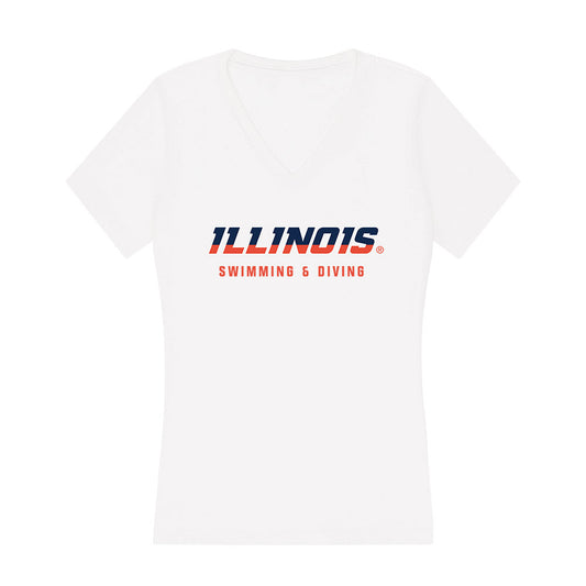 Illinois - NCAA Women's Swimming & Diving : Sophia Yousuf - Women's V-Neck T-Shirt-0