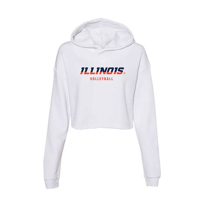 Illinois - NCAA Women's Volleyball : Gabriella Pitcel - Women's Crop Fleece Hoodie-0