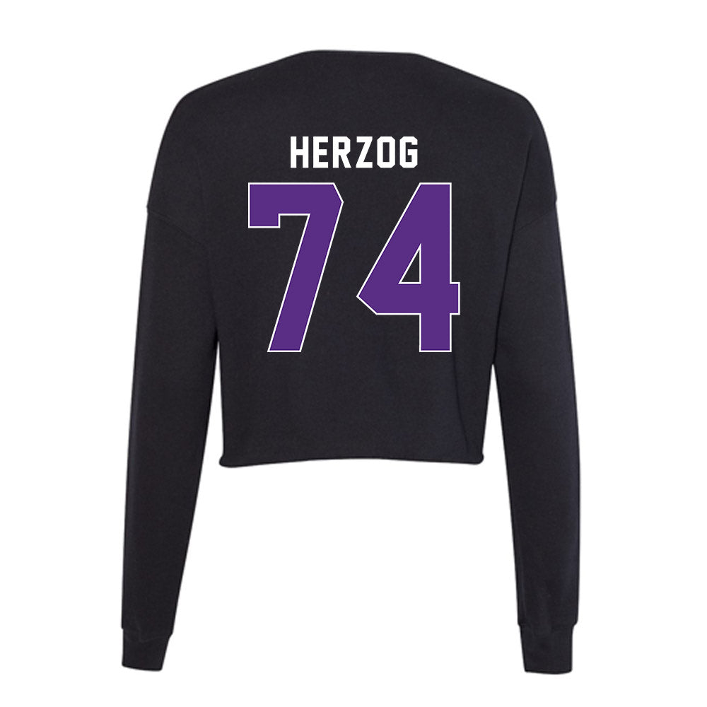 Northwestern - NCAA Football : Nicholas Herzog - Women's Cropped Crew Fleece-1