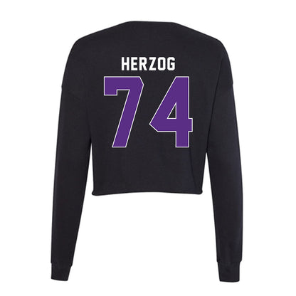 Northwestern - NCAA Football : Nicholas Herzog - Women's Cropped Crew Fleece-1