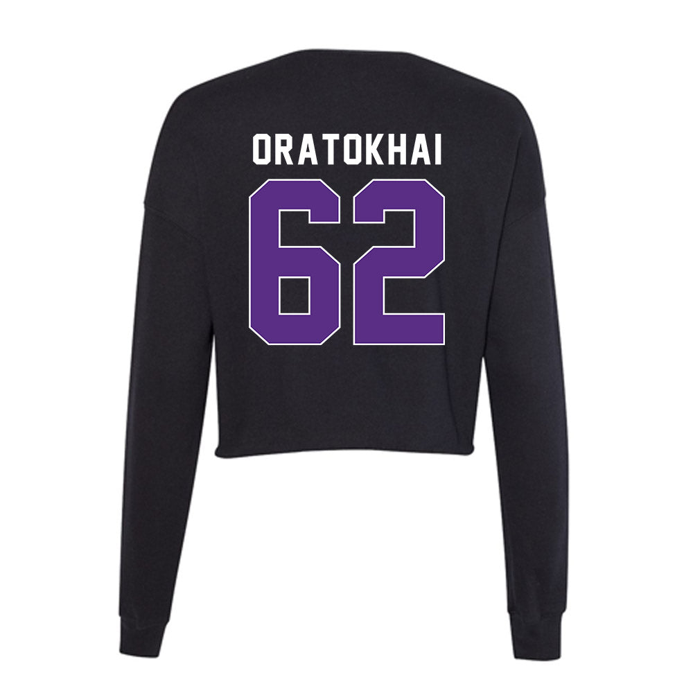 Northwestern - NCAA Football : Adrian-Izic Oratokhai - Women's Cropped Crew Fleece-1