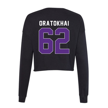 Northwestern - NCAA Football : Adrian-Izic Oratokhai - Women's Cropped Crew Fleece-1