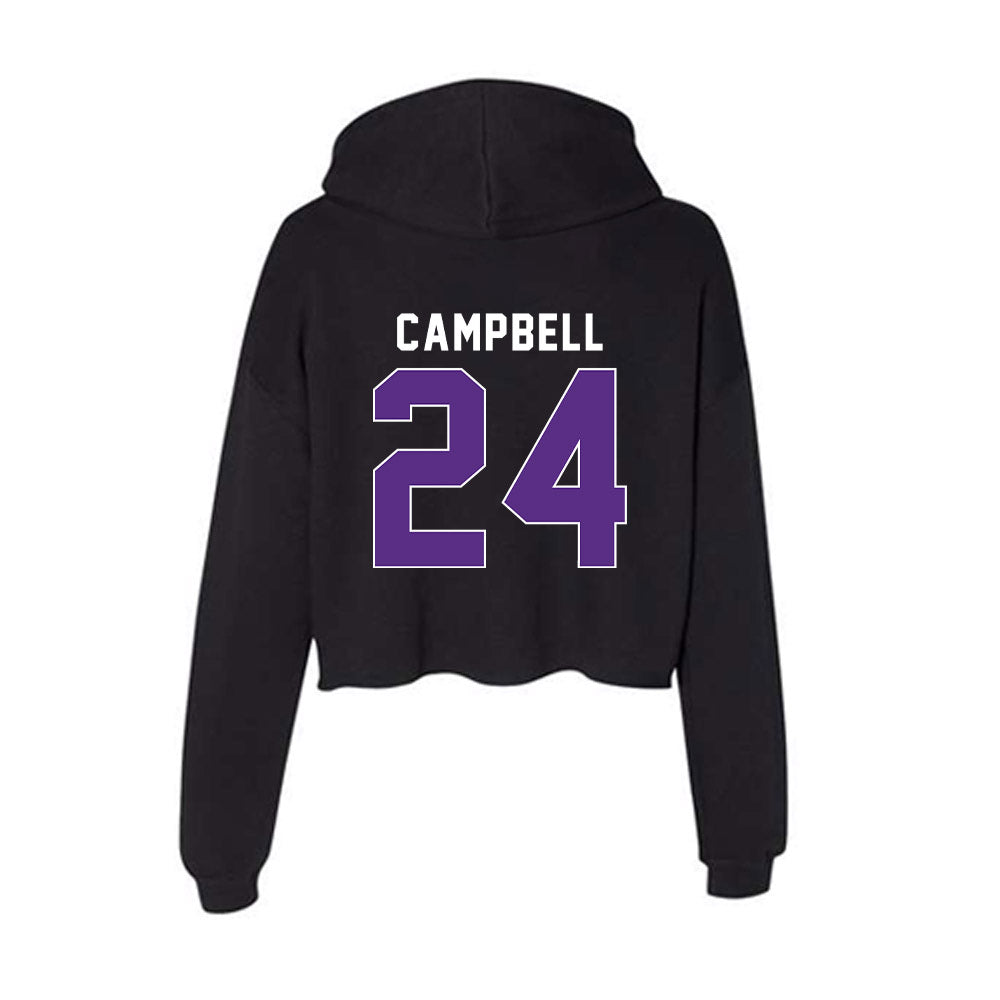 Northwestern - NCAA Women's Lacrosse : Riley Campbell - Women's Crop Fleece Hoodie-1