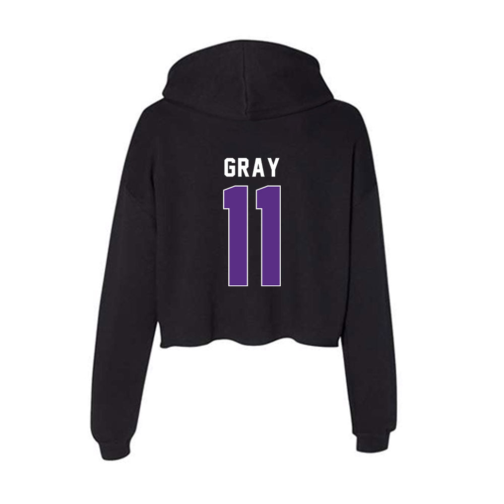 Northwestern - NCAA Football : Donnie Gray - Women's Crop Fleece Hoodie-1