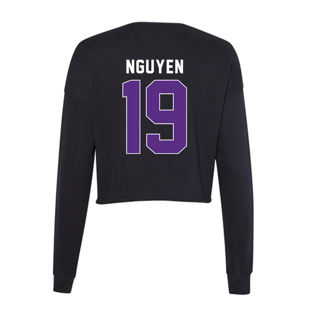 Northwestern - NCAA Women's Fencing : Thea Nguyen - Women's Cropped Crew Fleece-1