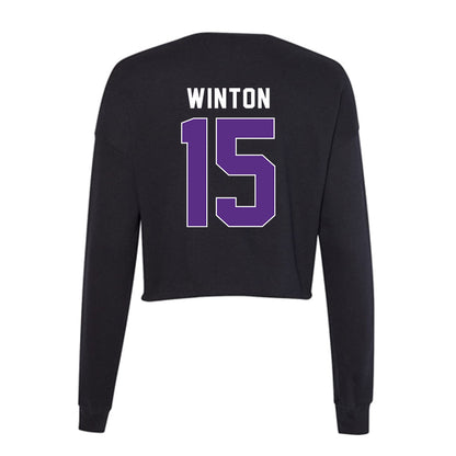 Northwestern - NCAA Football : Sean Winton - Women's Cropped Crew Fleece-1