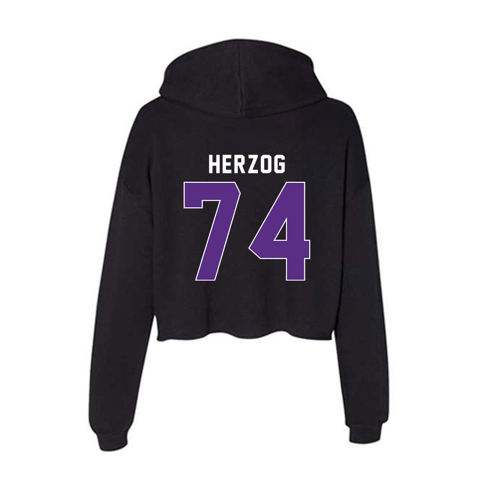 Northwestern - NCAA Football : Nicholas Herzog - Women's Crop Fleece Hoodie-1