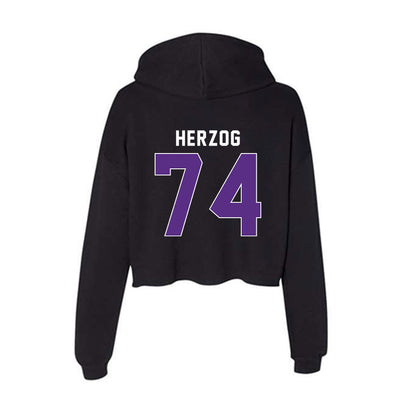 Northwestern - NCAA Football : Nicholas Herzog - Women's Crop Fleece Hoodie-1