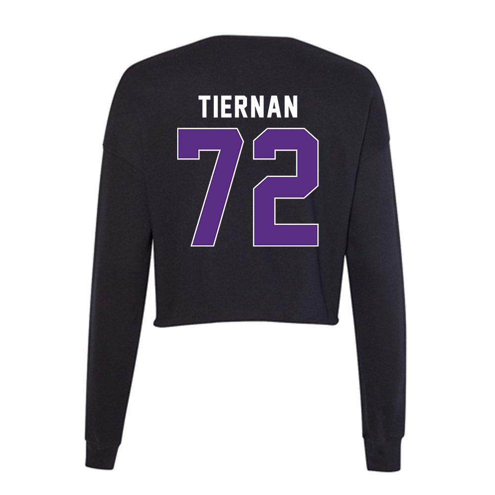 Northwestern - NCAA Football : Caleb Tiernan - Women's Cropped Crew Fleece-1