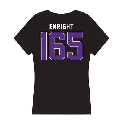 Northwestern - NCAA Wrestling : Eddie Enright - Women's V-Neck T-Shirt-1