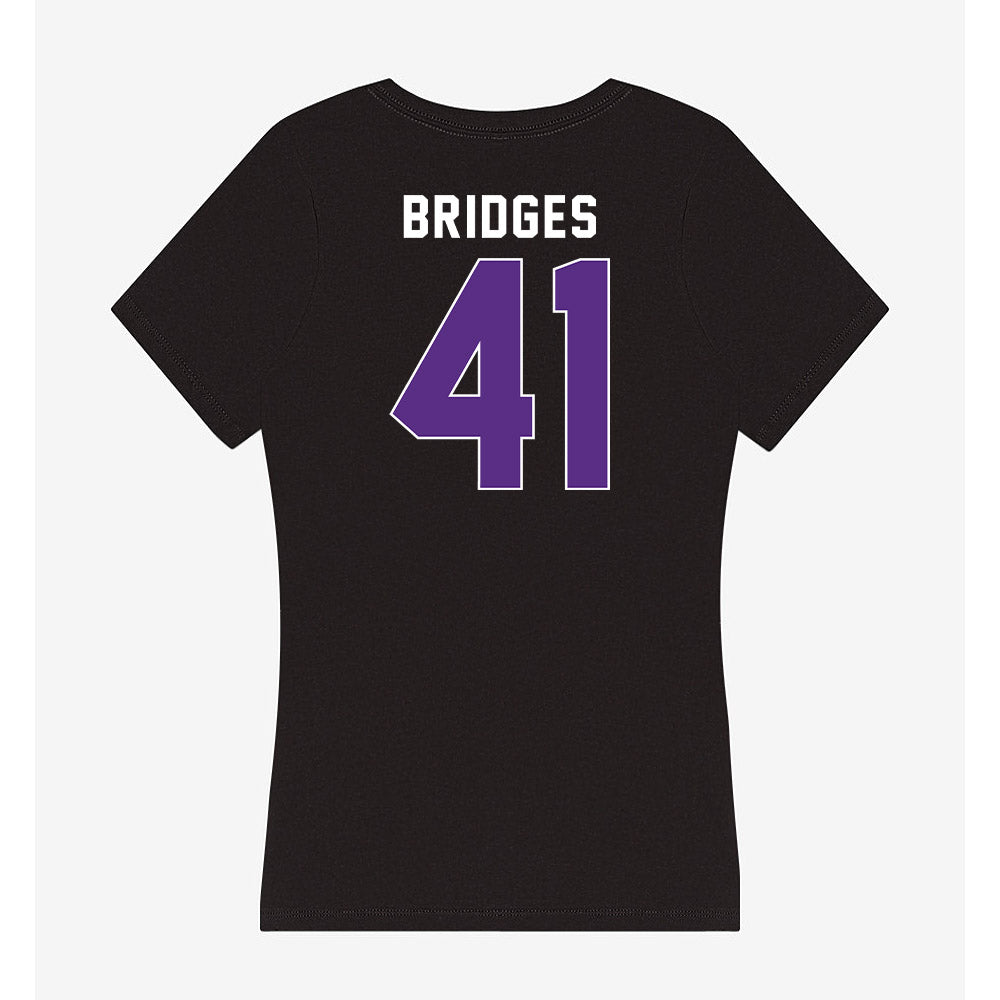 Northwestern - NCAA Baseball : Tommy Bridges - Women's V-Neck T-Shirt-1