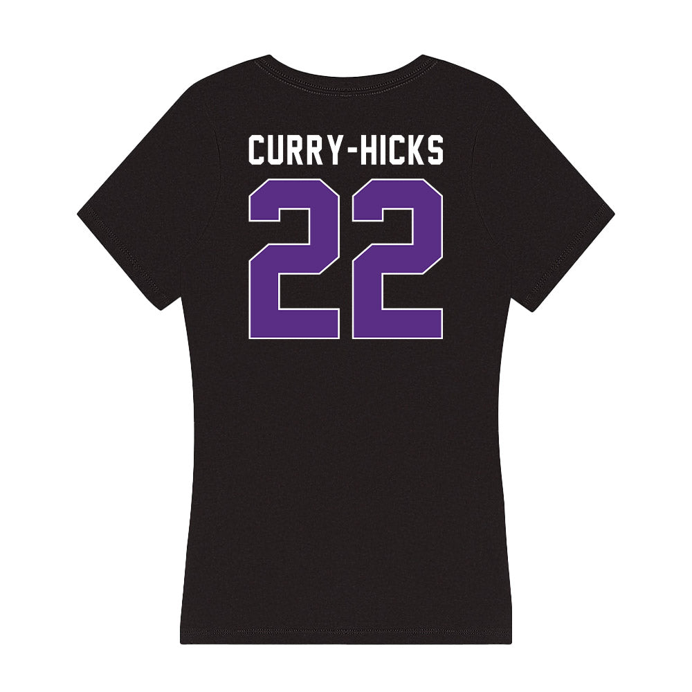 Northwestern - NCAA Football : Terrion Curry-Hicks - Women's V-Neck T-Shirt-1