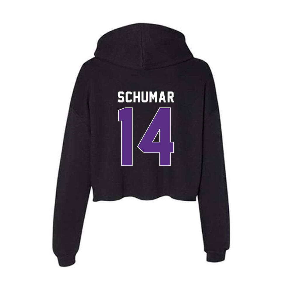 Northwestern - NCAA Women's Lacrosse : Mary Schumar - Women's Crop Fleece Hoodie-1