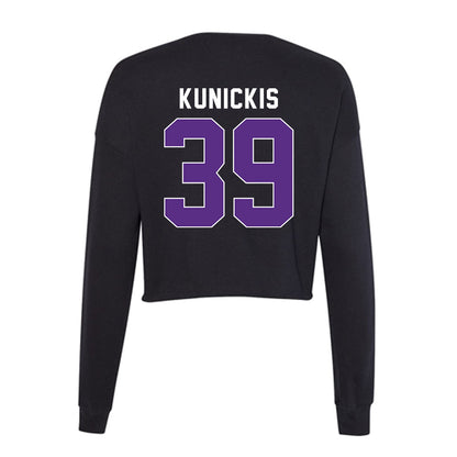 Northwestern - NCAA Football : Albert Kunickis - Women's Cropped Crew Fleece-1