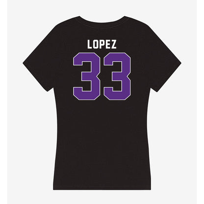 Northwestern - NCAA Women's Basketball : Amparo Lopez - Women's V-Neck T-Shirt-1