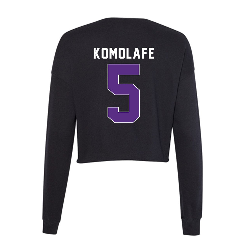 Northwestern - NCAA Football : Caleb Komolafe - Women's Cropped Crew Fleece-1