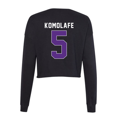 Northwestern - NCAA Football : Caleb Komolafe - Women's Cropped Crew Fleece-1