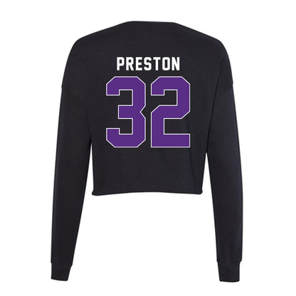 Northwestern - NCAA Men's Basketball : Blake Preston - Women's Cropped Crew Fleece-1