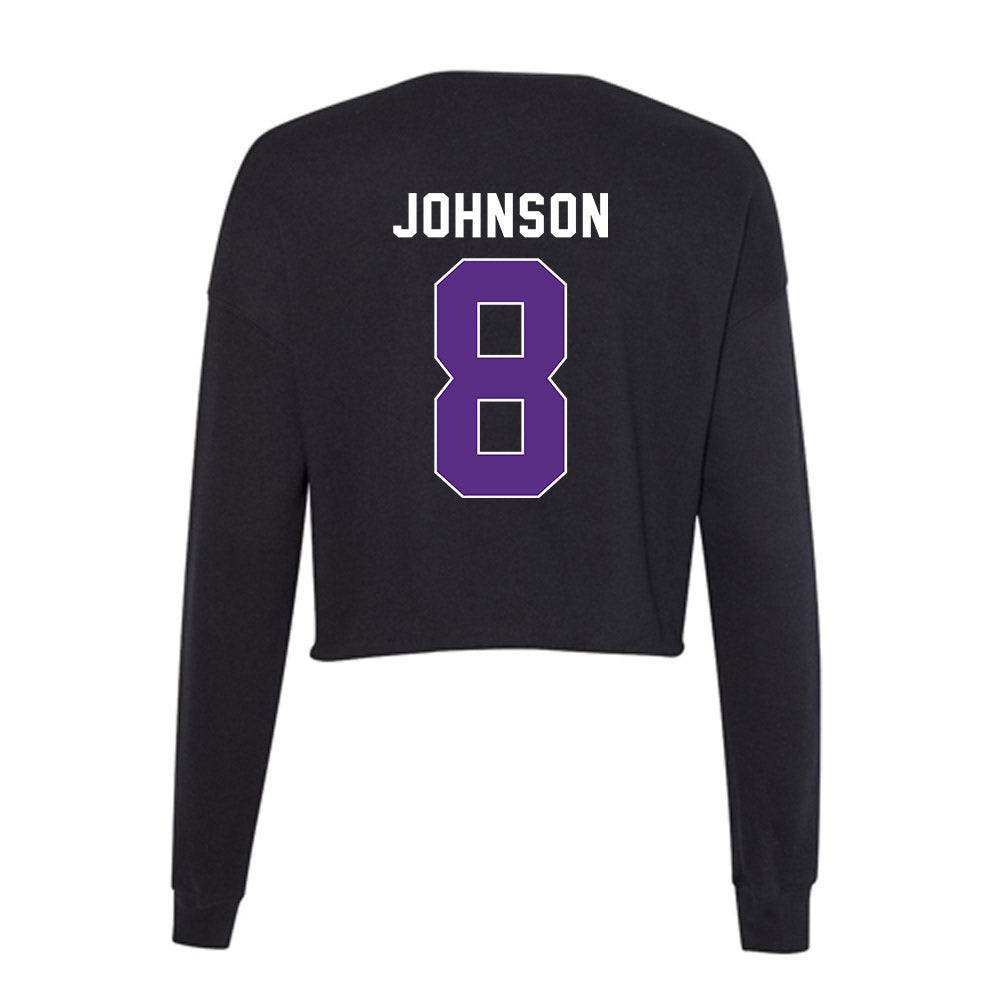 Northwestern - NCAA Women's Volleyball : Rachel Johnson - Women's Cropped Crew Fleece-1