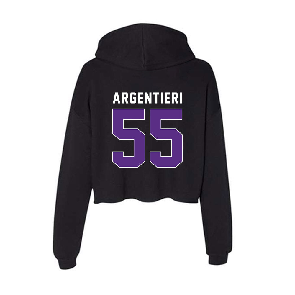 Northwestern - NCAA Women's Lacrosse : Francesca Argentieri - Women's Crop Fleece Hoodie-1