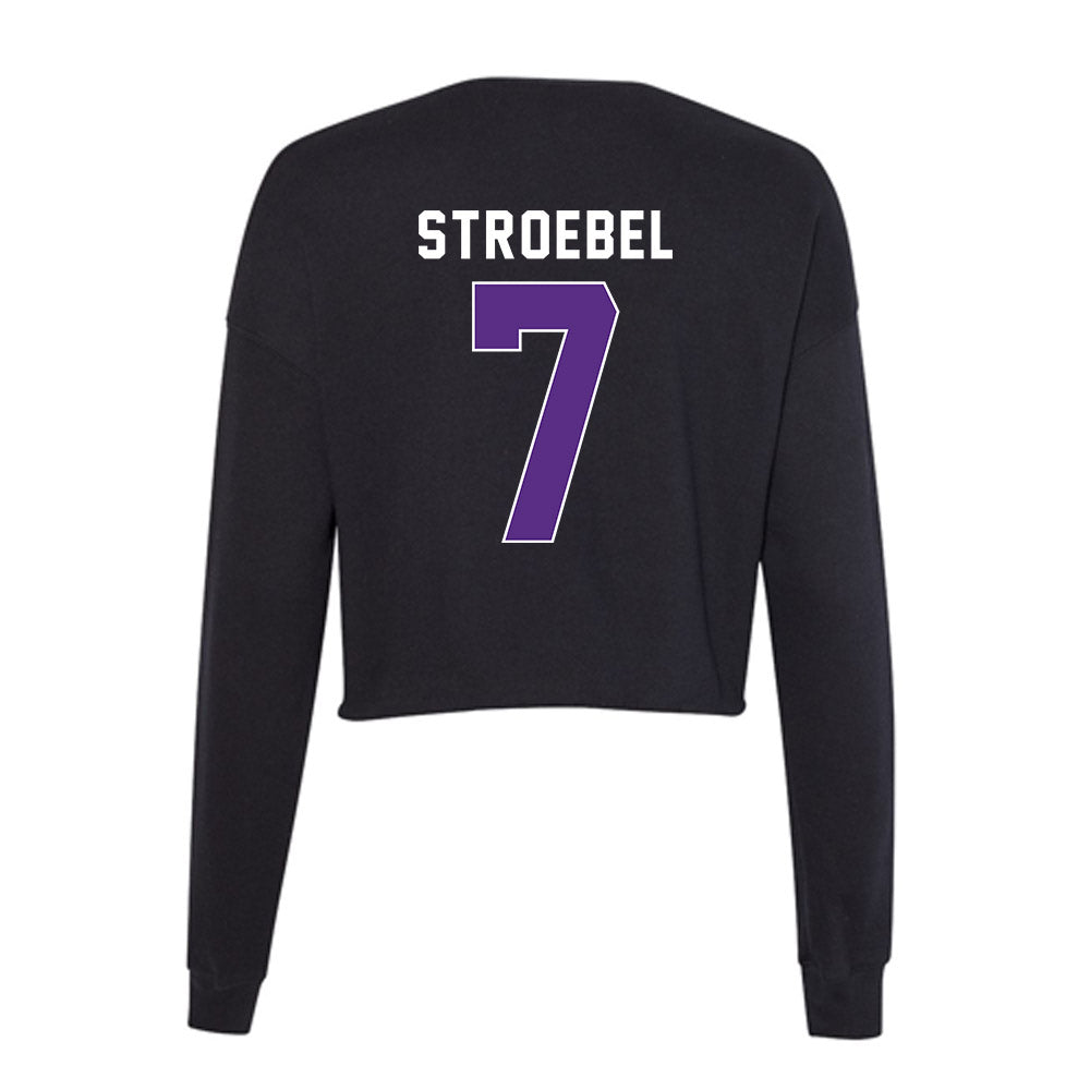 Northwestern - NCAA Women's Soccer : Mary Stroebel - Women's Cropped Crew Fleece-1