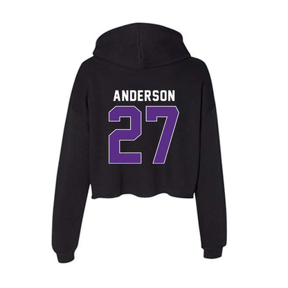 Northwestern - NCAA Football : Daniel Anderson - Women's Crop Fleece Hoodie-1